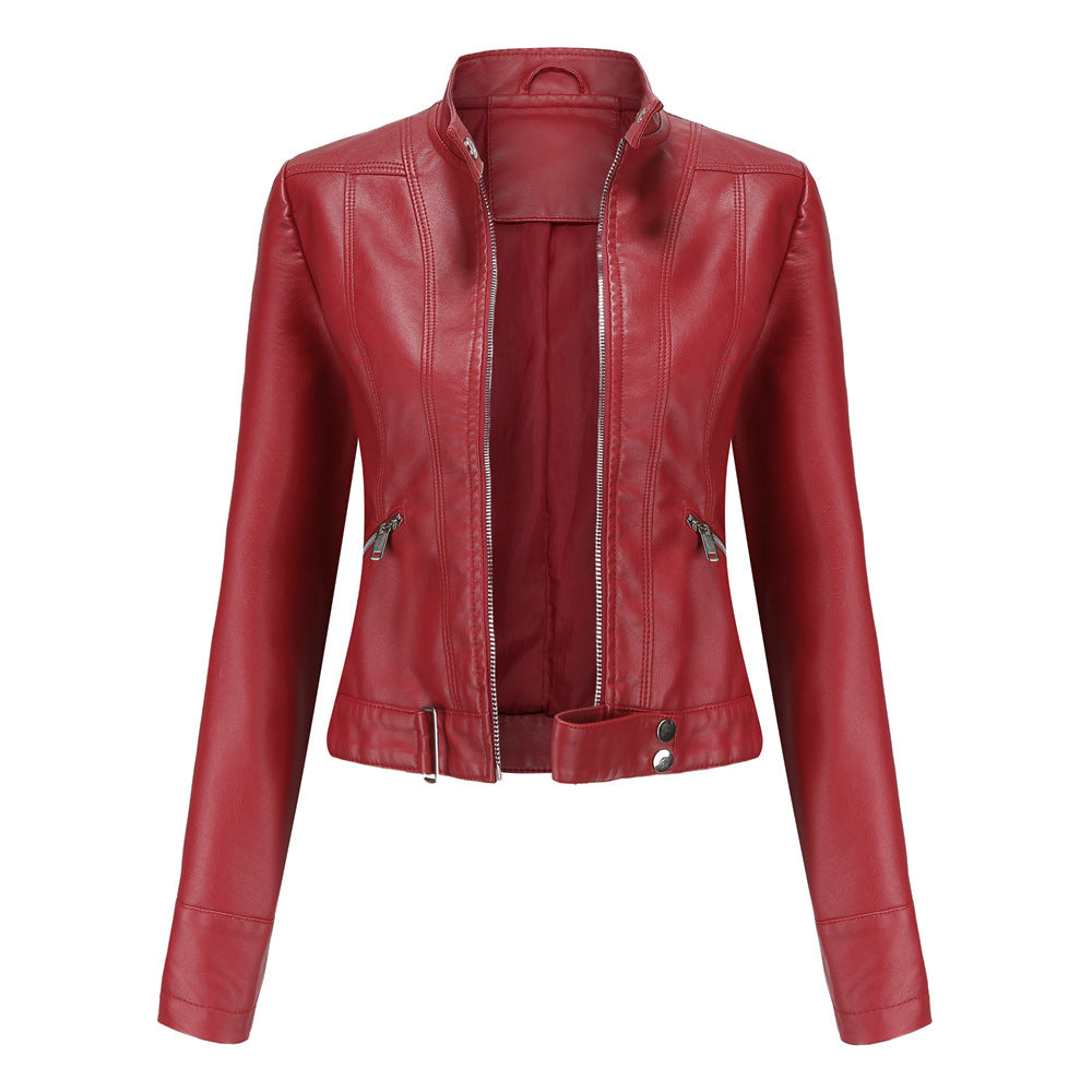 Women’s Fitted Jacket with High Collar Street-Style Outerwear