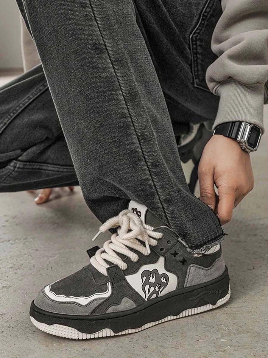 Vintage Herren Skaterschuhe im Retrograu-Design, Bequeme Passform, Umweltfreundliche Materialien-4