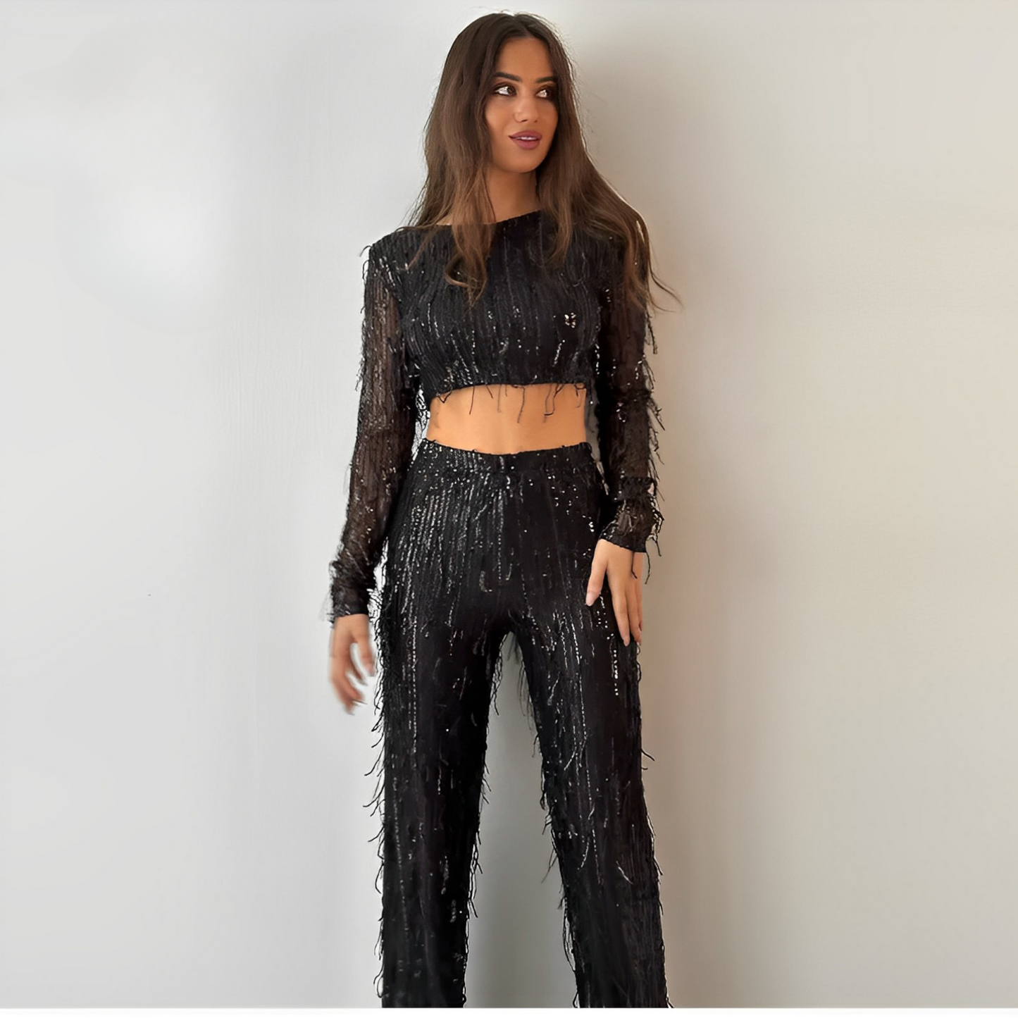 Variant image for Elegantes Damen Set: Crop Top Mit Passenden Hosen Aus Weichem, Atmungsaktivem Stoff Für Sommermode-9
