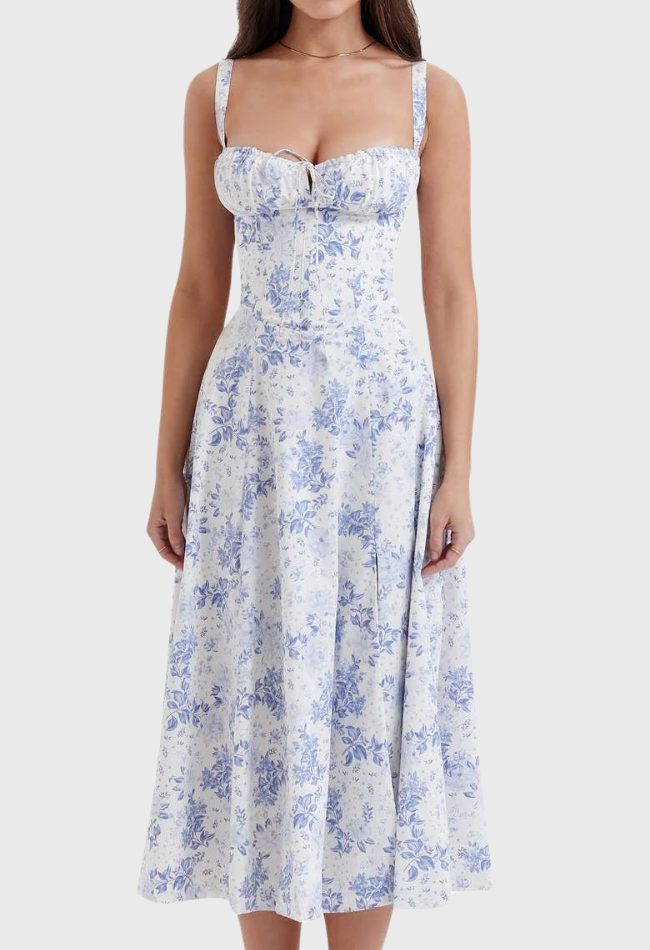 Variant image for Damen Midi Bustier Korsettkleid - Elegantes Sommerkleid für Cocktailanlässe aus Leichtem Stoff-11
