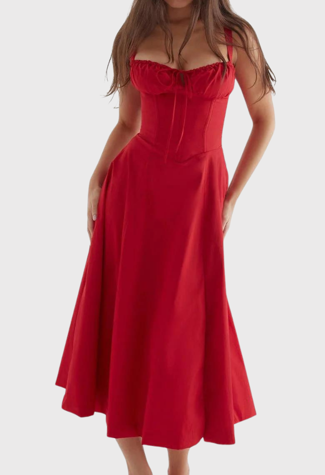 Variant image for Damen Midi Bustier Korsettkleid - Elegantes Sommerkleid für Cocktailanlässe aus Leichtem Stoff-21