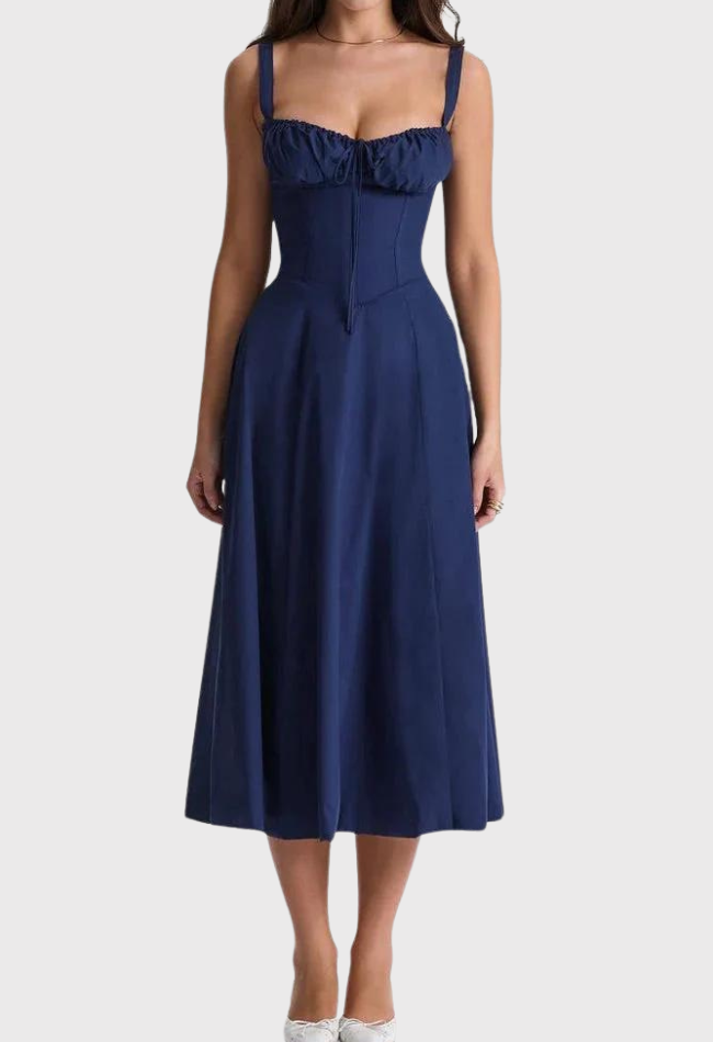 Variant image for Damen Midi Bustier Korsettkleid - Elegantes Sommerkleid für Cocktailanlässe aus Leichtem Stoff-31