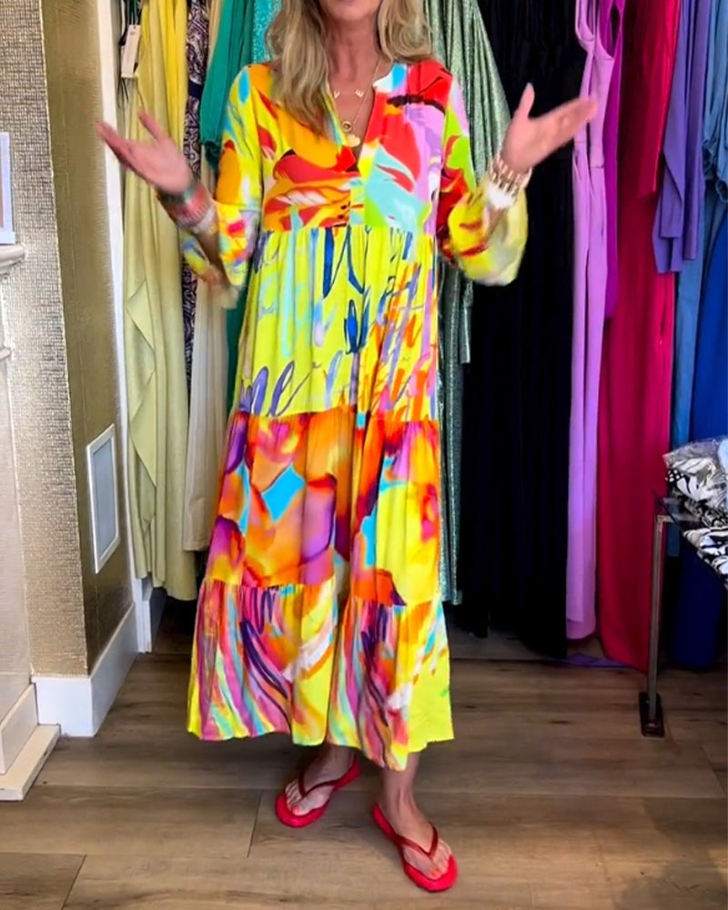 Verspielt damen kleid – ausgestellte ärmel, baumwolle, für festliche anlässe 0