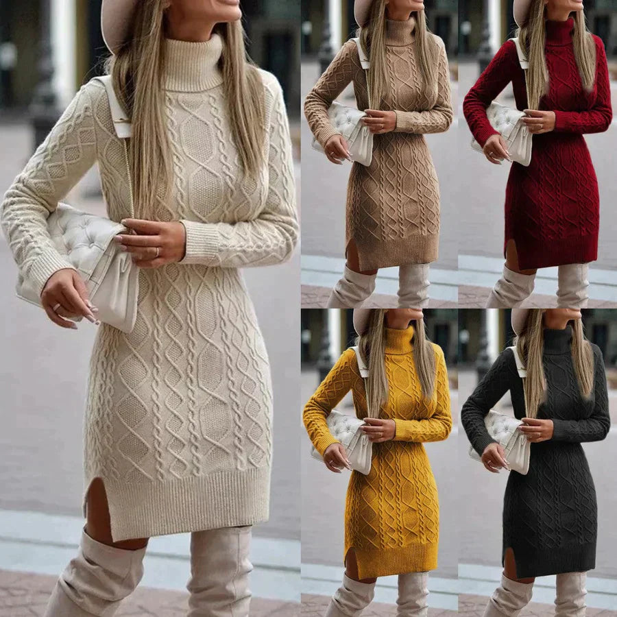 Warmes und gemütliches Damen Strickkleid – klassischer Schnitt, hochwertige Materialien, für Herbst und Winter 4