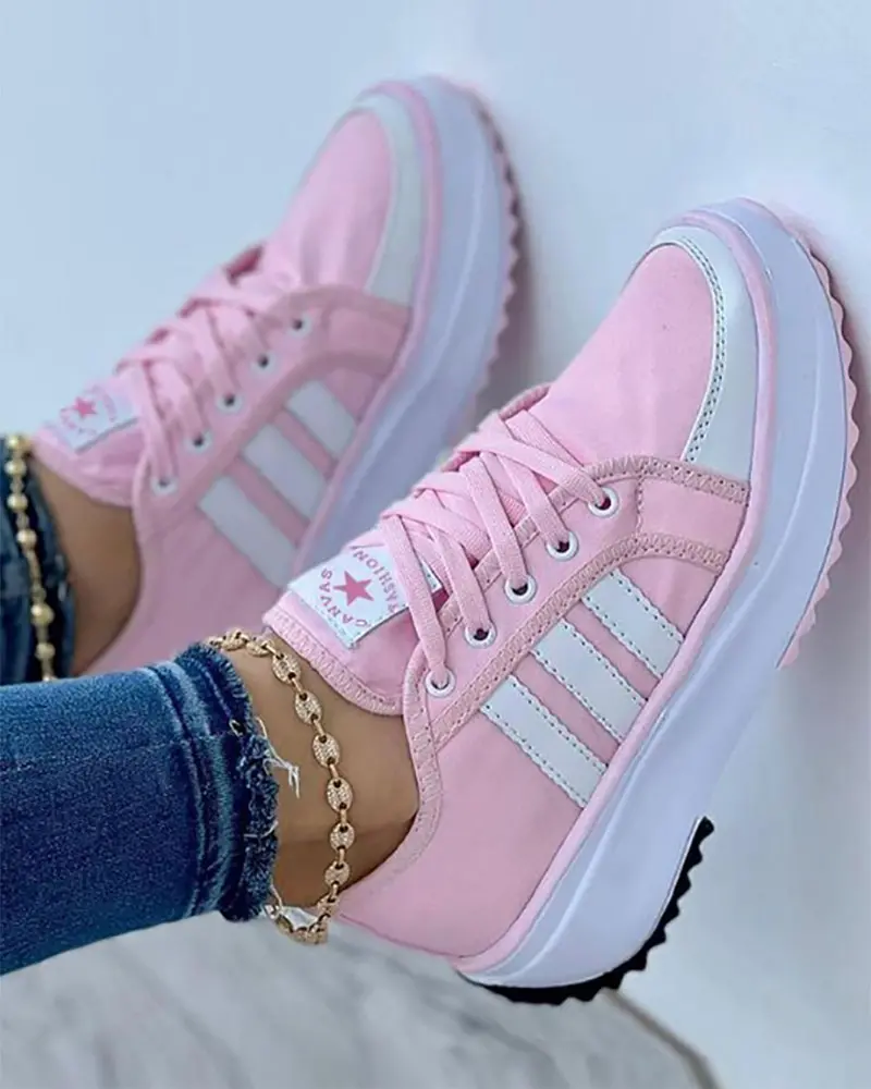 Variant image for Bunte Damen Sneakers, Atmungsaktives Material, Ergonomisches Design, Leichte Gepolsterte Innensohle, Rutschfeste Außensohle-15