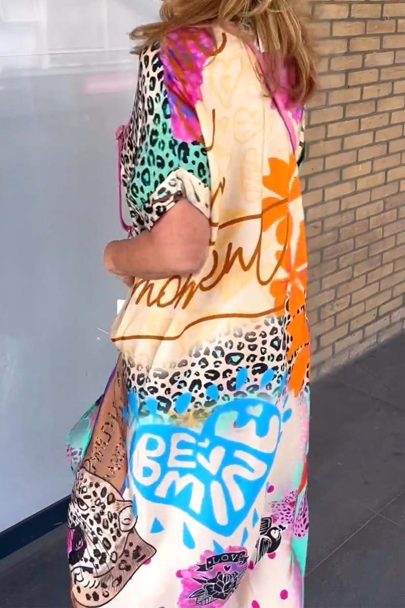 Plus Size Damenkleid Kurzarm Leopardenmuster Für Lässige Und Semi-Formale Anlässe