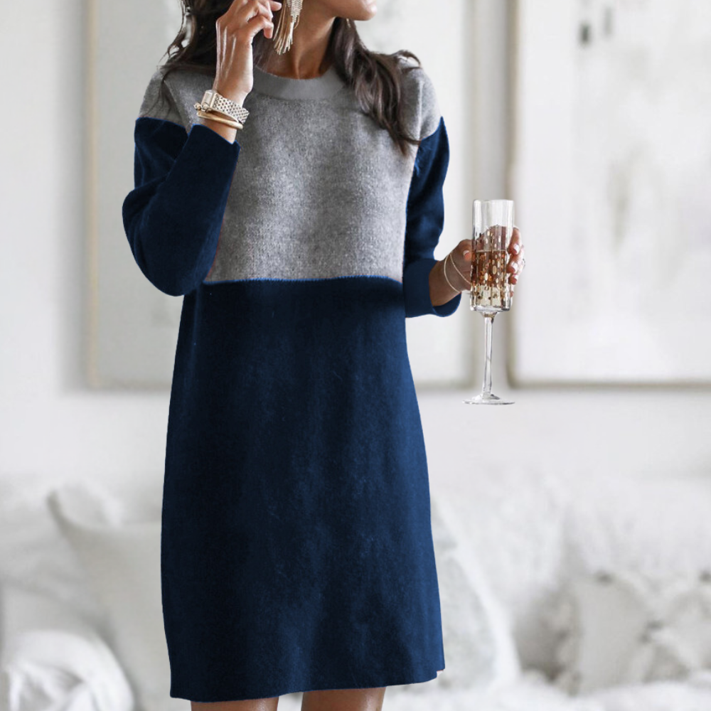 Elegantes Winterkleid Damen aus Baumwollmischung, schichtenfreundlich, klassisches Design, in mehreren Farben erhältlich