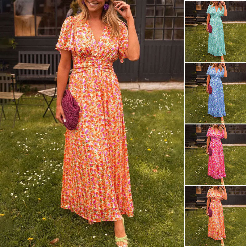 Leichtes Sommerkleid Damen mit V-Ausschnitt, Atmungsaktivem Stoff und Luftiger Passform in Verschiedenen Farben