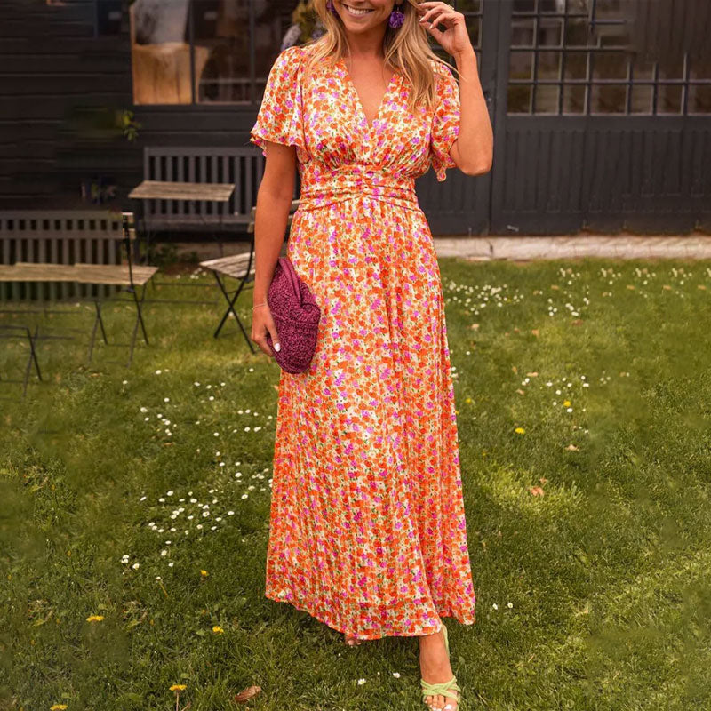 Leichtes Sommerkleid Damen mit V-Ausschnitt, Atmungsaktivem Stoff und Luftiger Passform in Verschiedenen Farben