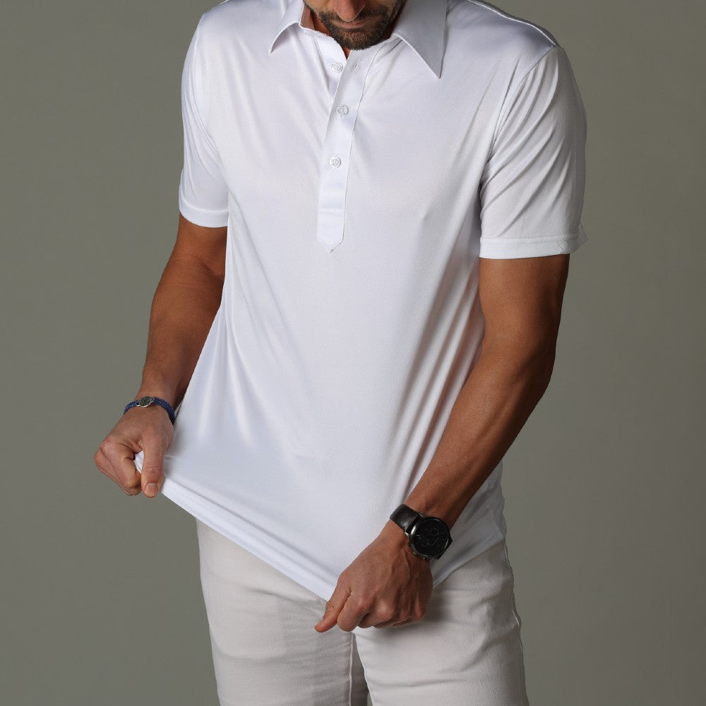 Strukturiertes Poloshirt Herren aus Premium-Baumwollmischung, Moderner Schnitt, Elegante Freizeitkleidung-3