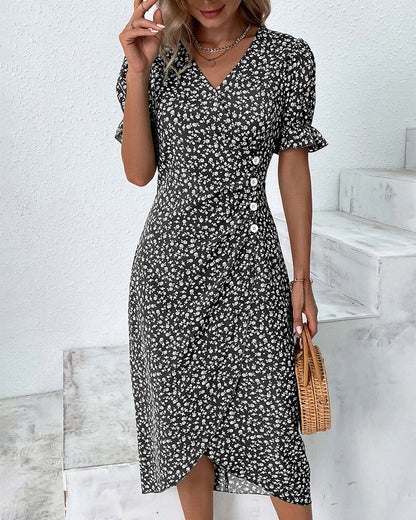 Variant image for V-Ausschnitt Midi-Kleid Damen – Weiches Sommerkleid für Festliche Anlässe und Vielseitigen Stil-13