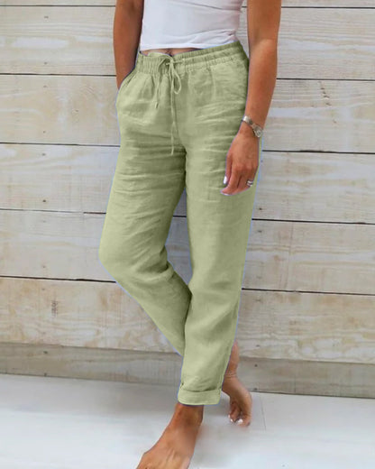 Variant image for Bequeme Freizeithosen Damen Mit Elastischem Bund, Maßgeschneiderte Casualhose Für Den Ganzen Tag-25