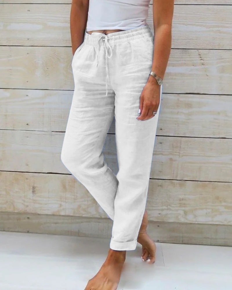 Variant image for Bequeme Freizeithosen Damen Mit Elastischem Bund, Maßgeschneiderte Casualhose Für Den Ganzen Tag-31