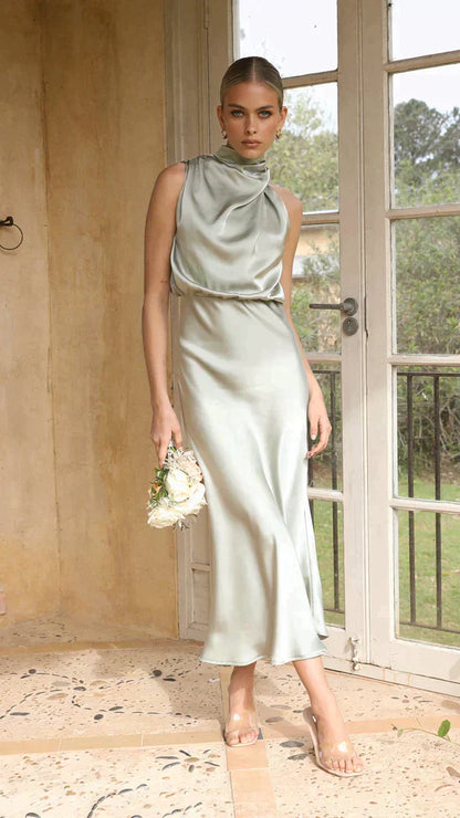 Variant image for Elegantes Langärmeliges Abendkleid Aus Schimmerndem Stoff Für Formelle Anlässe-8