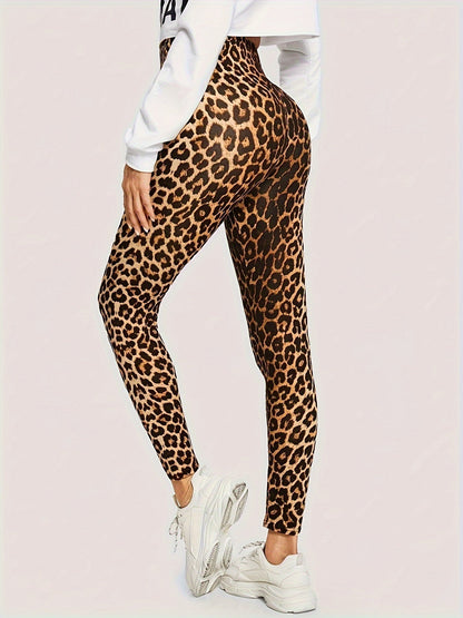 Leggings Damen mit Leopardenmuster, Bequemer Stretchstoff, Vielseitig Einsetzbar für Freizeit und Training-4