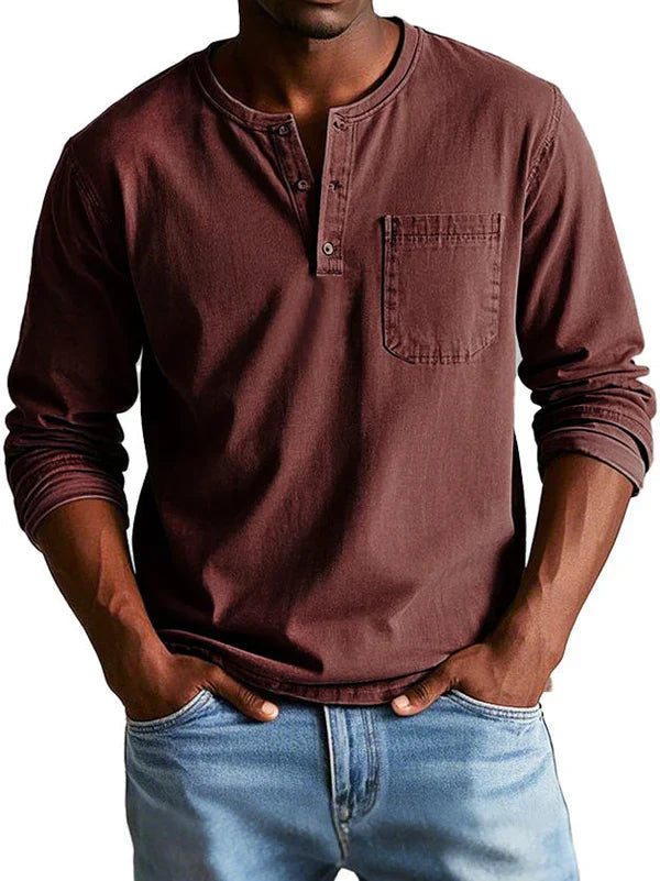 Men’s Vintage Shirt Long Sleeve Casual Classic Design