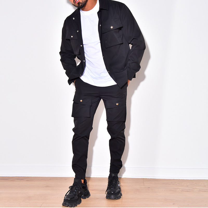 Schlankes Fracht-Set für Männer mit Jacke, Modernes Design, Hochwertiger Stoff, Vielseitig und Bequem-3