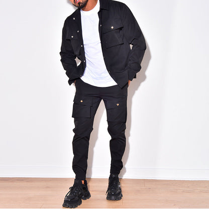 Schlankes Fracht-Set für Männer mit Jacke, Modernes Design, Hochwertiger Stoff, Vielseitig und Bequem-3