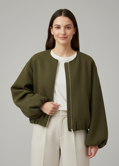 Damen Übergangsjacke mit Stehkragen und Reißverschluss