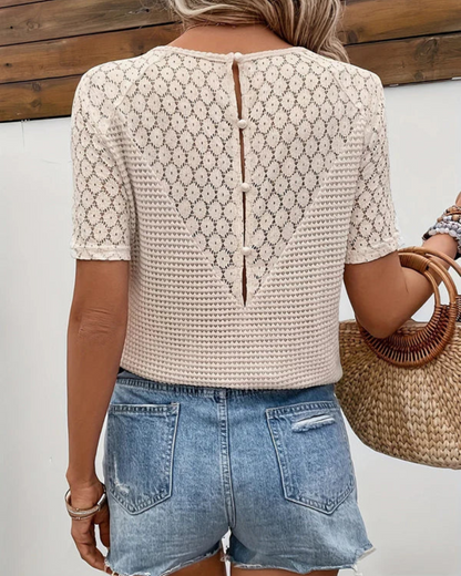 Häkellige Sommerbluse für Damen mit Zarten Ärmeln – Leichte Damenbluse für Warme Tage und Vielseitige Outfits-6
