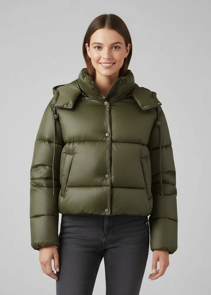 Damen Steppjacke mit Reißverschluss und Taschen
