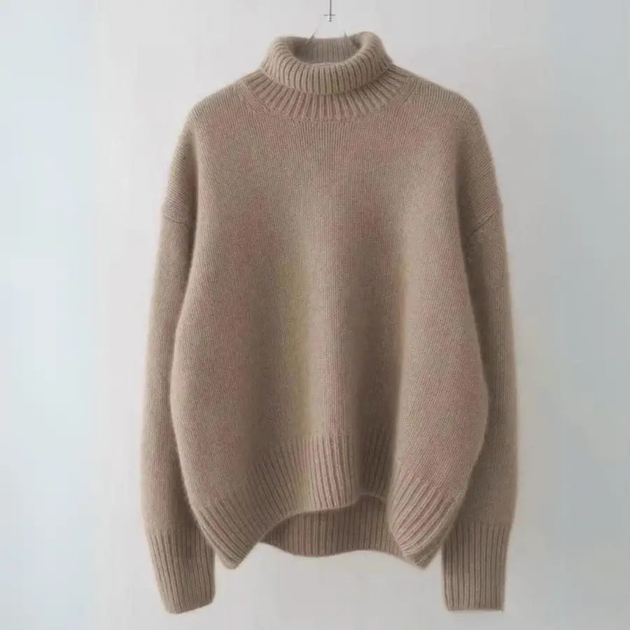 Variant image for Übergroßer Rollkragen Kaschmirpullover Damen - Weicher, Entspannter Stil für Kühle Tage-5