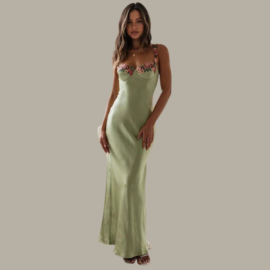 Elegantes Besticktes Damenkleid Hochzeitsgast mit Bootsausschnitt für Festliche Anlässe