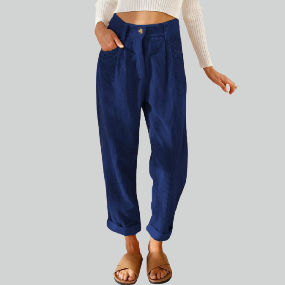Cord-Beinhose Damen für Herbst und Winter – Bequeme Stoffhose für Stil und Komfort-4
