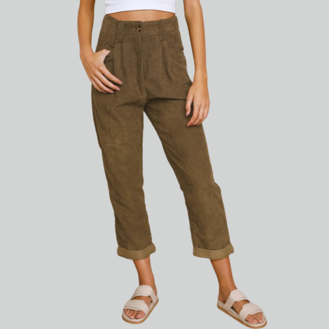 Cord-Beinhose Damen für Herbst und Winter – Bequeme Stoffhose für Stil und Komfort-5
