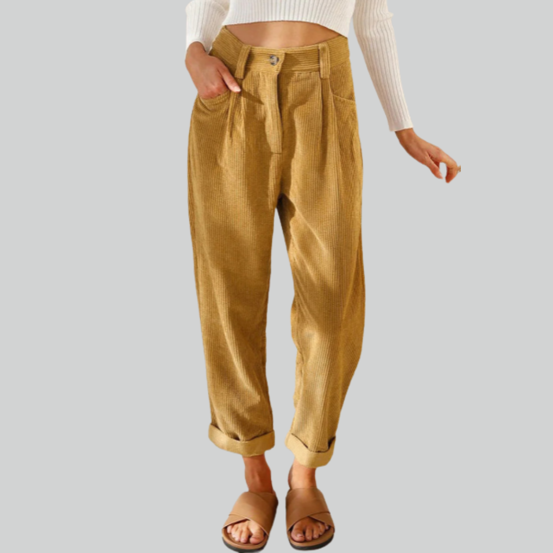 Cord-Beinhose Damen für Herbst und Winter – Bequeme Stoffhose für Stil und Komfort-6