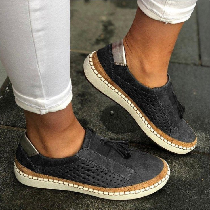 Atmungsaktive Slip-On-Schuhe Damen Mit Orthopädischer Unterstützung Und Leichtem Komfort-2