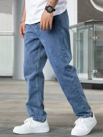 Herrenjeans Straight Fit Aus Strapazierfähigem Denim, 100% Baumwolle, Größen 30-36-3