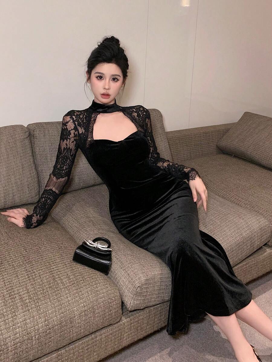 Women’s Festive Bodycon Midi Christmas Dress