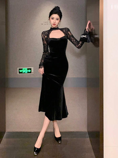 Women’s Festive Bodycon Midi Christmas Dress