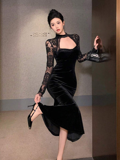 Women’s Festive Bodycon Midi Christmas Dress