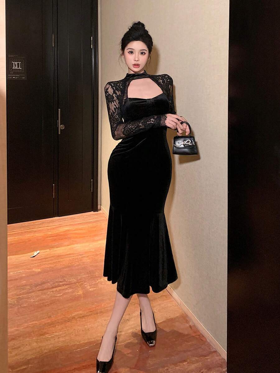 Women’s Festive Bodycon Midi Christmas Dress