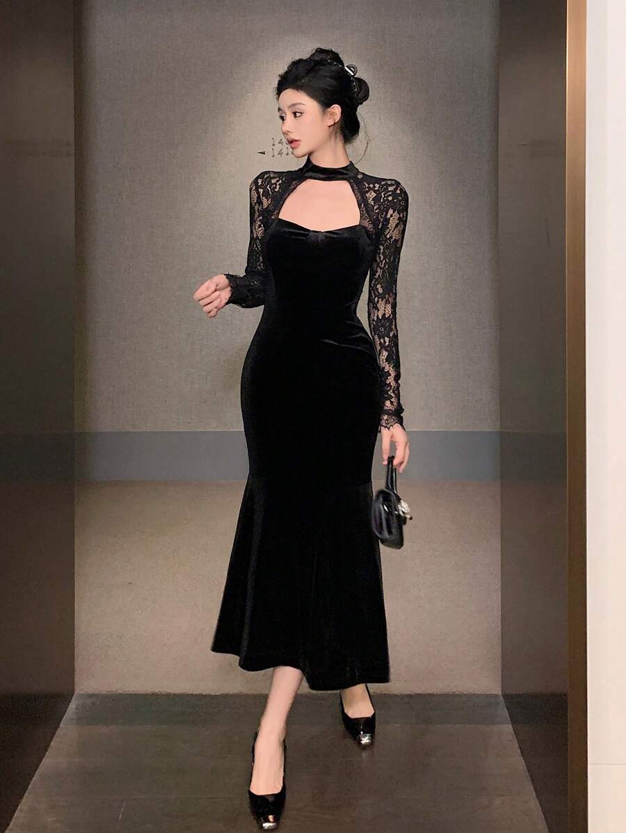 Women’s Festive Bodycon Midi Christmas Dress