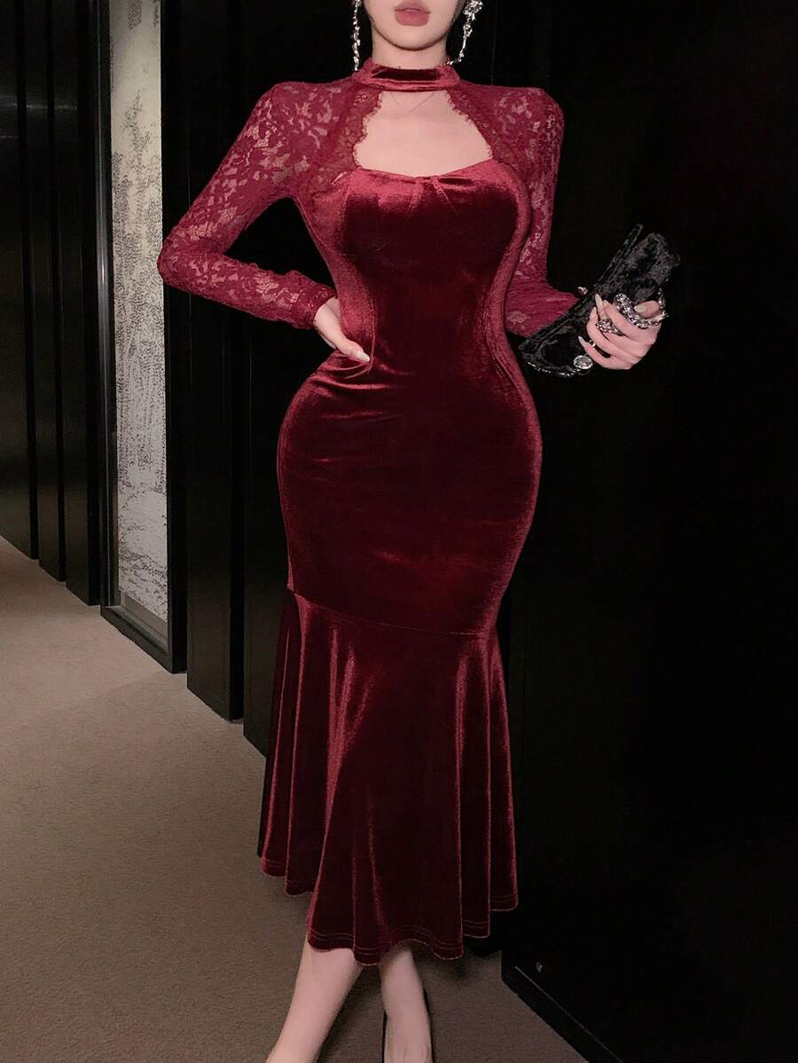 Women’s Festive Bodycon Midi Christmas Dress