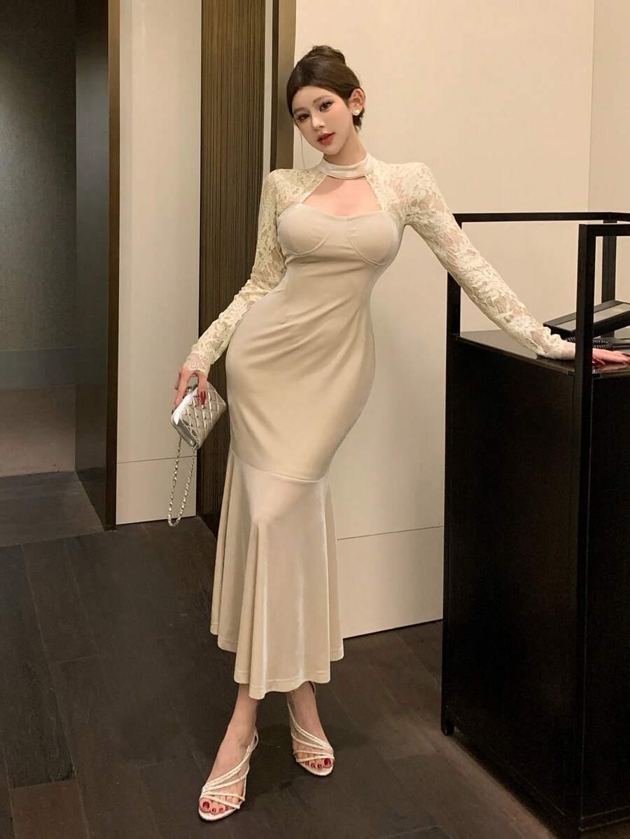 Women’s Festive Bodycon Midi Christmas Dress