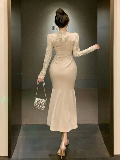 Women’s Festive Bodycon Midi Christmas Dress