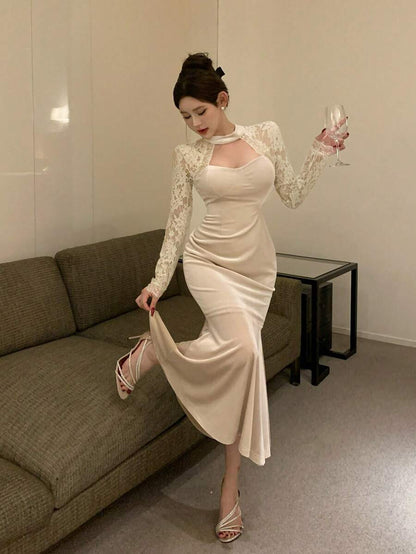 Women’s Festive Bodycon Midi Christmas Dress