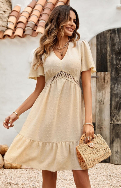 Elegantes Boho Damenkleid Hochzeitsgast - Fließendes Design für Festliche Anlässe und Herbsthochzeiten