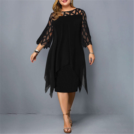 Elegantes Übergroßes Langarm-Midi-Kleid für Frauen – Vielseitig für Festliche Anlässe und Lässige Outfits