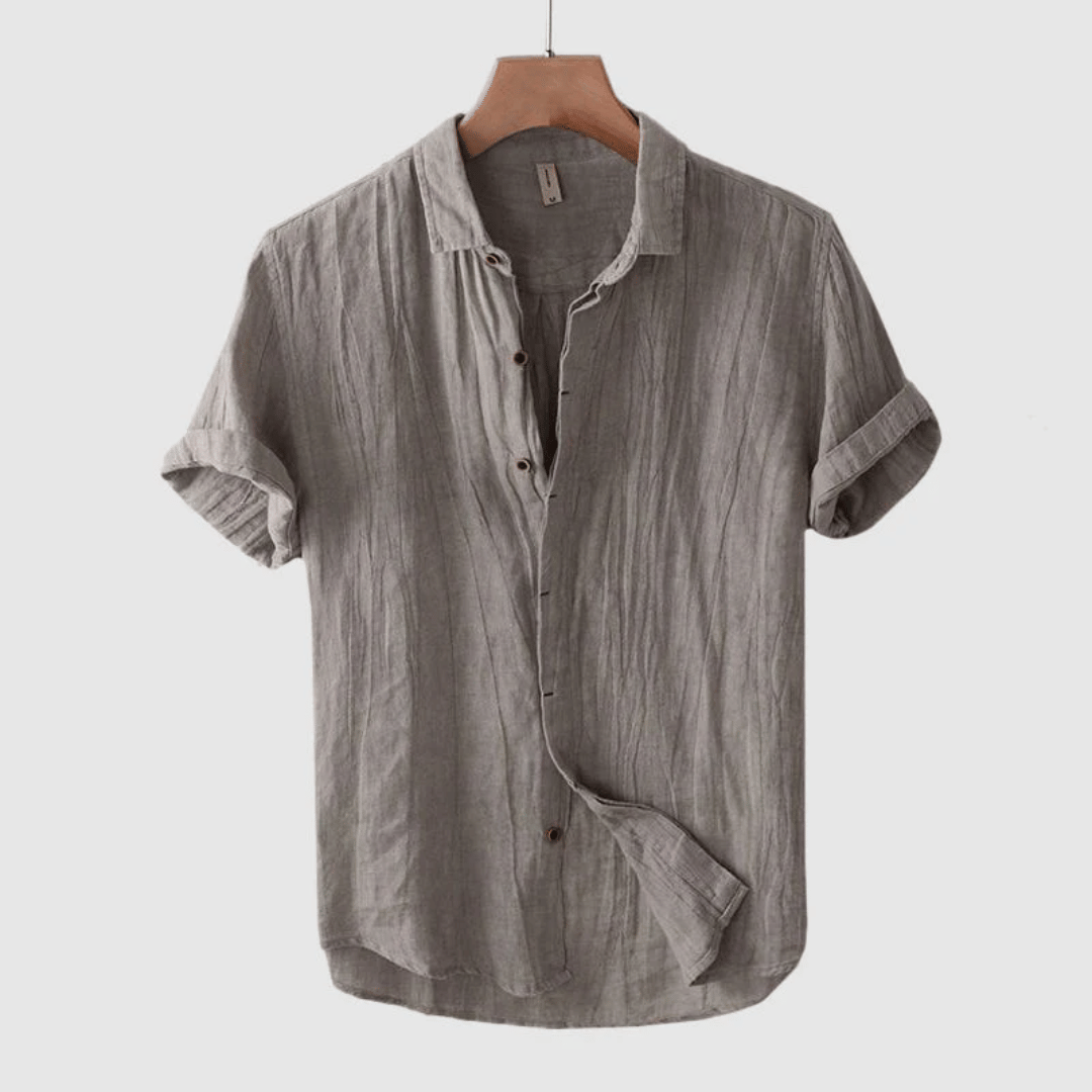 Herren Kurzarm Leinenhemd – Leichtes, Atmungsaktives Design Für Freizeit- Und Strandkleidung-6