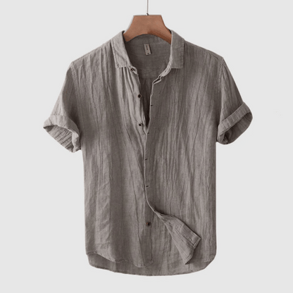 Herren Kurzarm Leinenhemd – Leichtes, Atmungsaktives Design Für Freizeit- Und Strandkleidung-6
