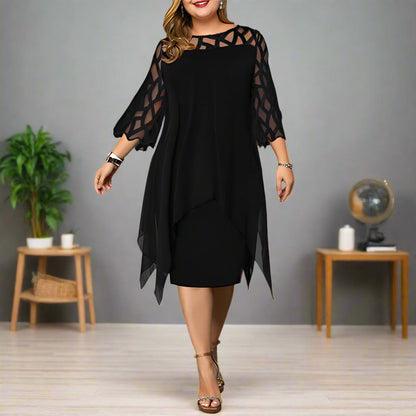 Elegantes Übergroßes Langarm-Midi-Kleid für Frauen – Vielseitig für Festliche Anlässe und Lässige Outfits