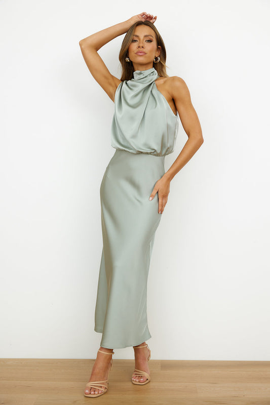 Asymmetrisches MIDI-Damenkleid – Elegantes Festliches Kleid für Hochzeitsgast und Besondere Anlässe, Bequeme Passform