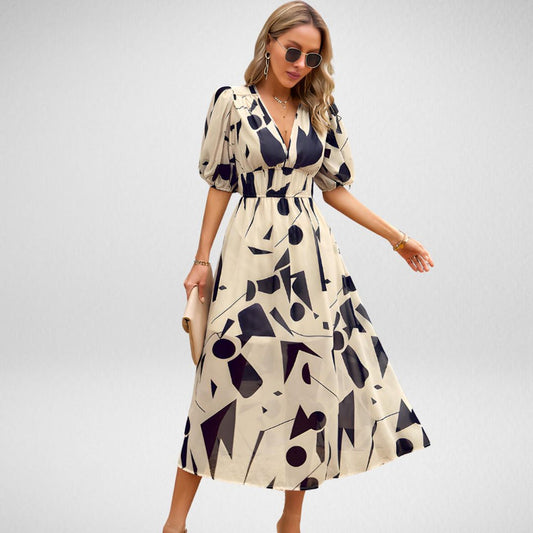 Elegantes Bedrucktes Midi Kleid – Vielseitiges Sommerkleid Midi Für Arbeit Und Feste