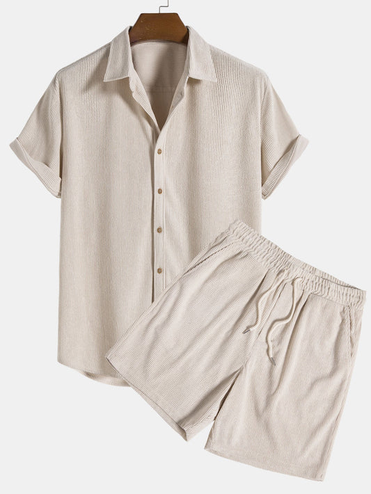Trendiges Zweiteiliges Sommer Outfit Herren - Bequeme Freizeitkleidung Für Stilvolle Anlässe-1