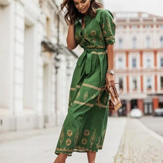Stilvolles Damen Sommerkleid Midi mit Einzigartigem Muster für Vielseitige Anlässe